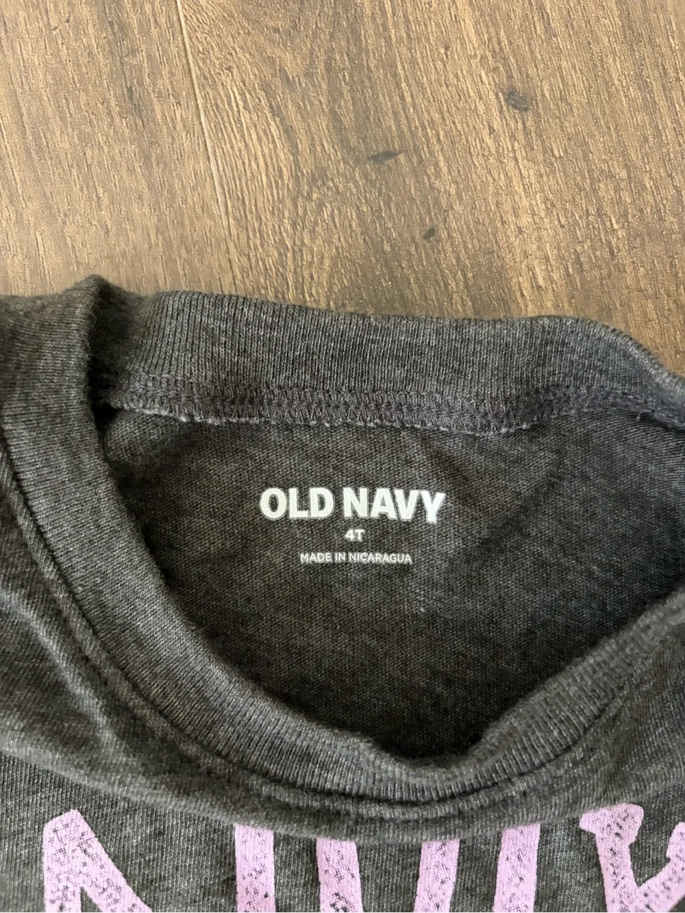 Old Navy Gray Long Sleeve Top with Pink 